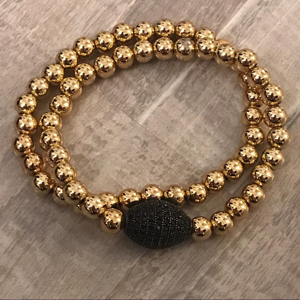 2PC Golden Stretchable Bracelet - Picture 1 of 7